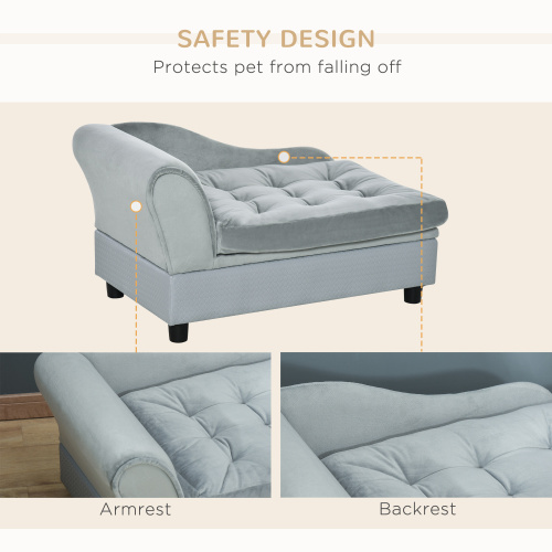 Small Dog Bed with Hidden Storage and Soft Foam Cushion - Modern Pet Furniture