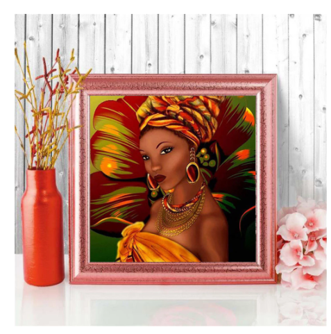 Diamond Painting Mosaic Wall Art for Home & Office - African Woman Portrait