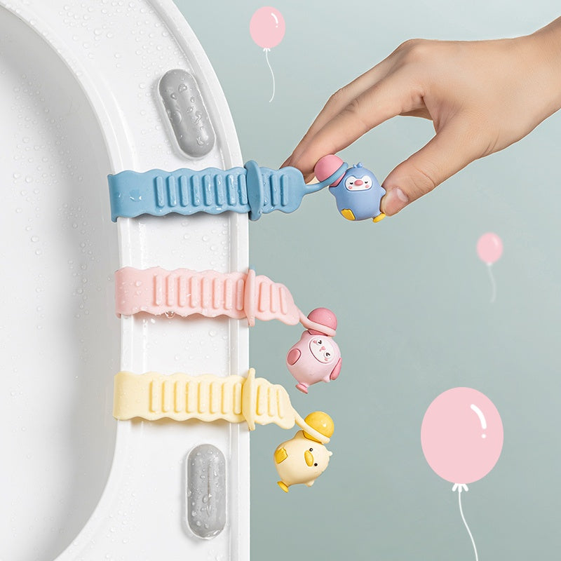Toilet Lid Lifter Anti-Dirt Silicone Device for Bathroom, Multiple Colors