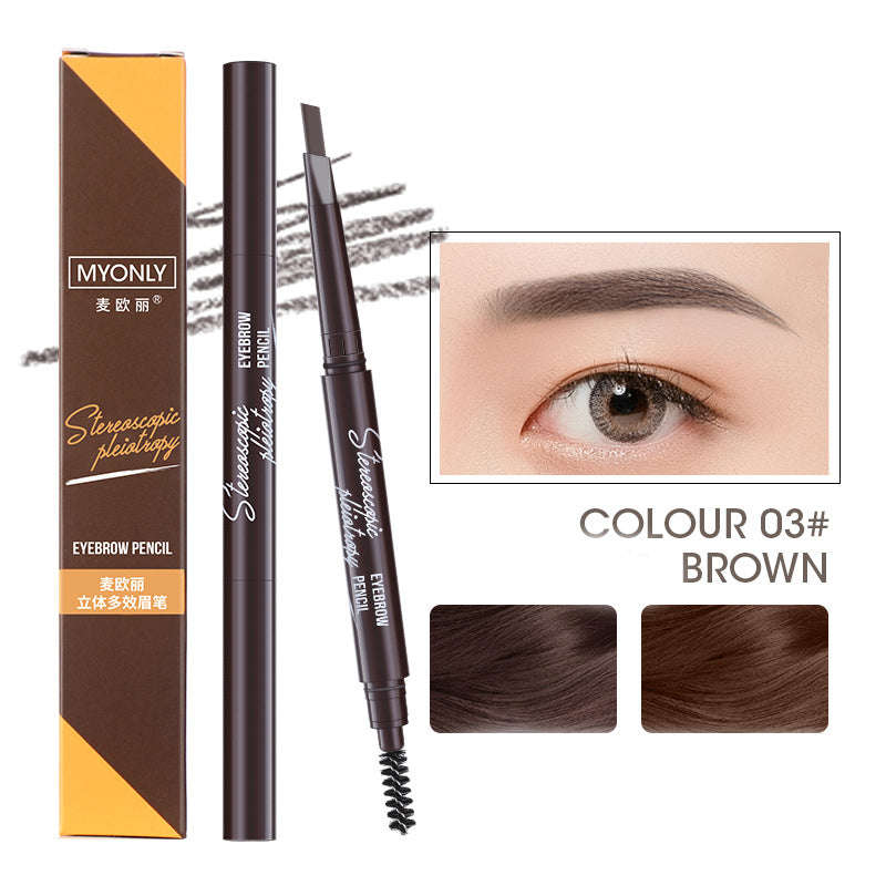 Triangular Double Head Auto-Rotating Eyebrow Pencil - Multiple Styles & Colors