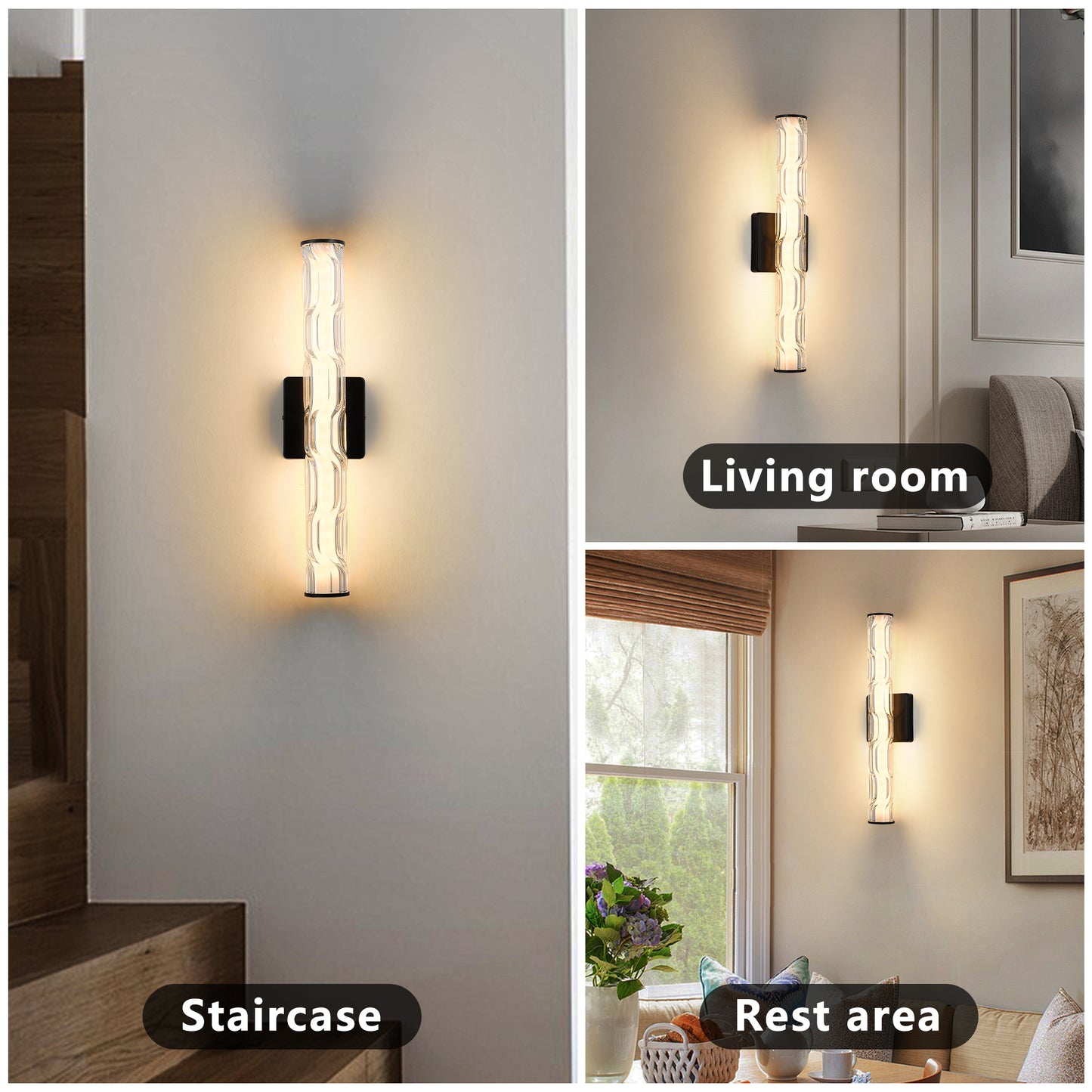 Modern K9 Crystal Wall Sconce Set of 2 - Black and Bronze