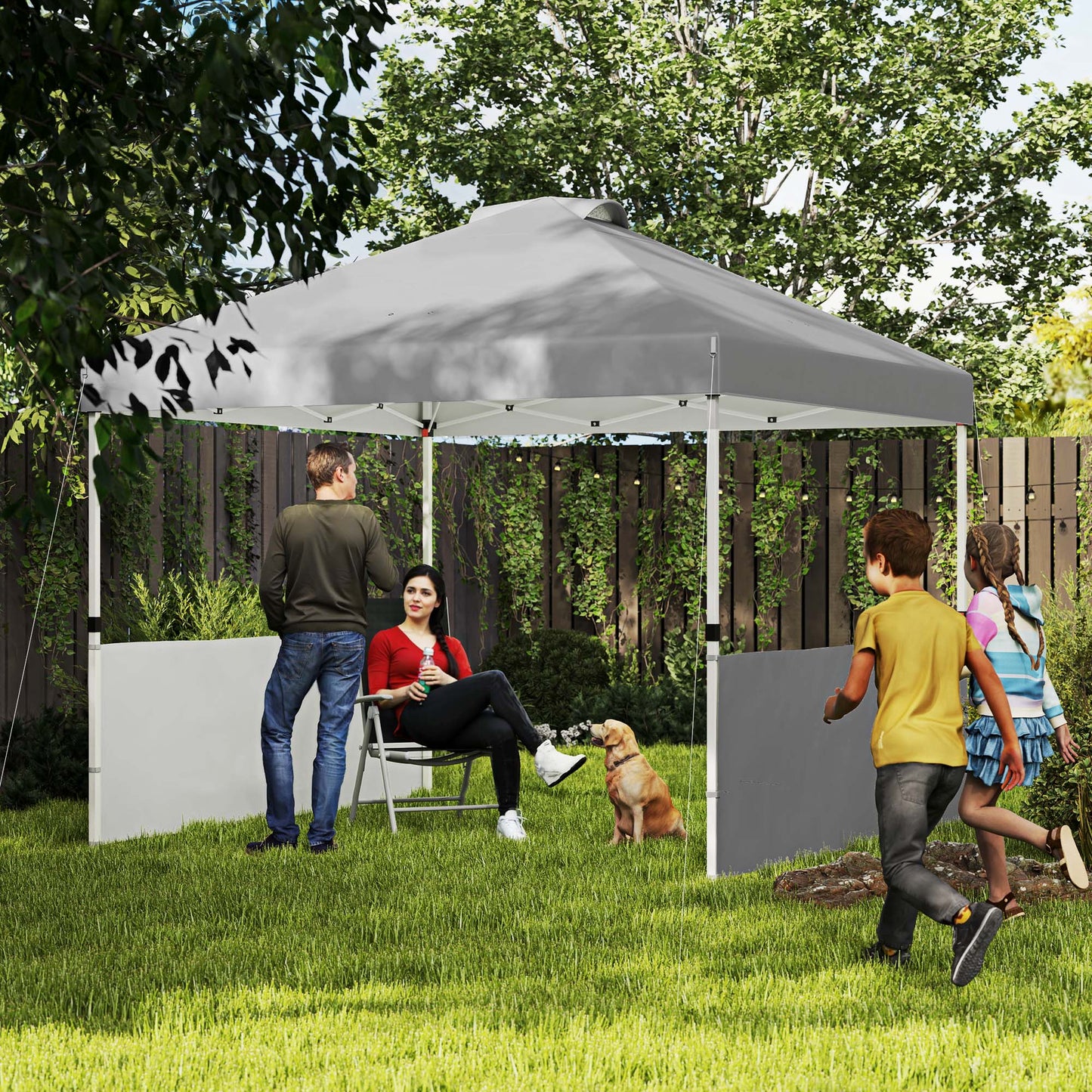 10x10 Pop Up Canopy Tent with UV50+ Sun Protection - Dark Gray