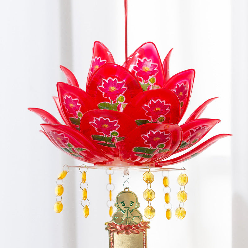 Lotus Lamp Buddha Worship Decorative Lantern for Festivals and Weddings