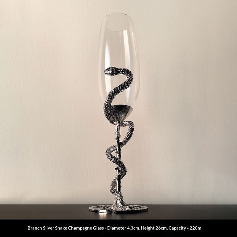 Luxury Snake Design Champagne Glasses - Elegant Stemware for Special Occasions