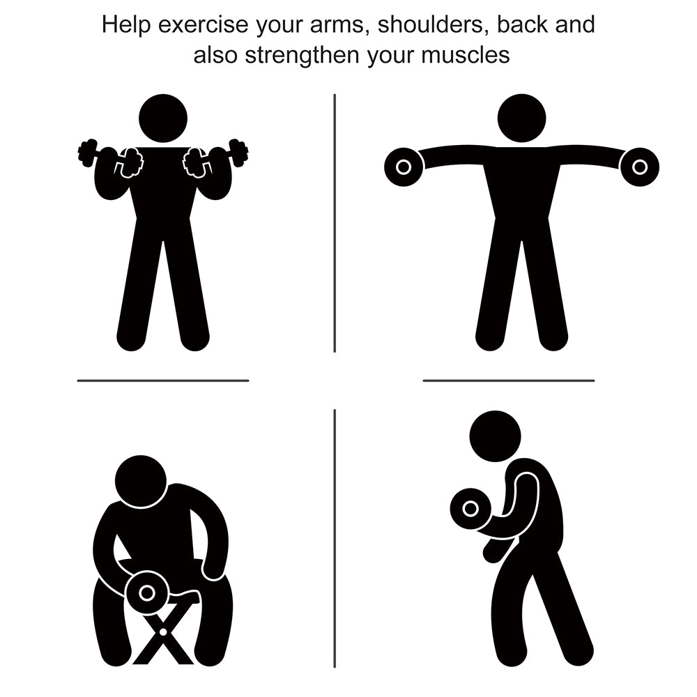 Hex Dumbbell Set - 2 x 15 lbs Rubber Weights with Non-Slip Grip