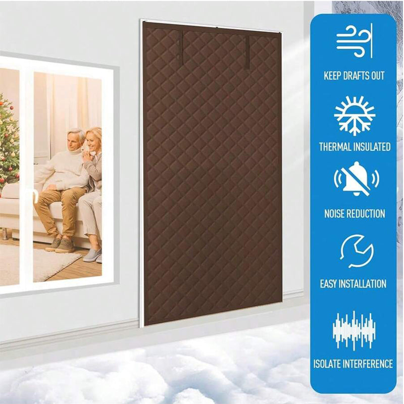 Rollable Magnetic Cotton Insulated Door Curtain - Windproof & Thermal Block for Home & Yard