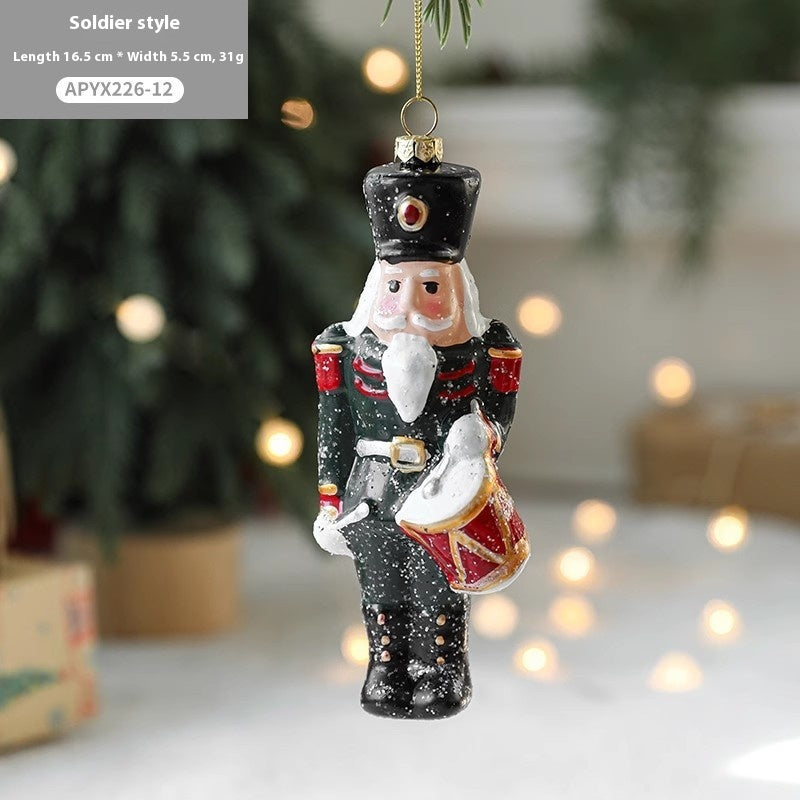Christmas Tree Decorations Painted Plastic Ornaments Set - Holiday Decor