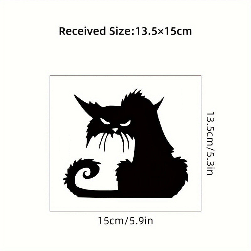 Halloween Cartoon Black Cat Wall Stickers - Self-Adhesive Decorative Decals