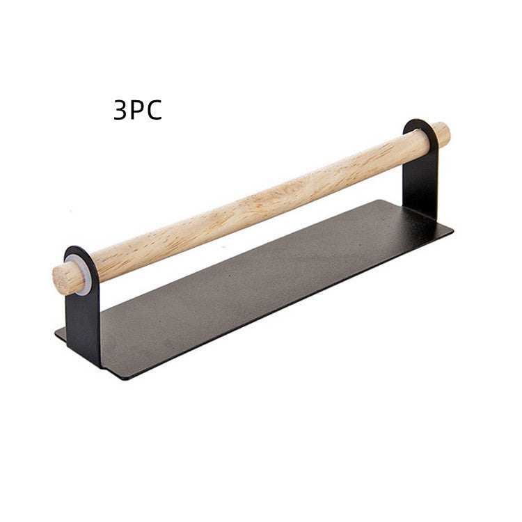 Adhesive Wall Hanging Towel Rack - Punch-Free Metal Kitchen Bathroom Organizer