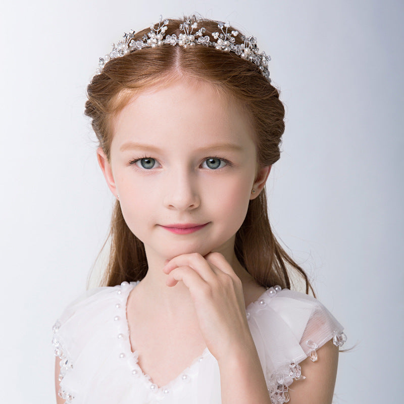 Wedding Flower Girl and Bridesmaid Hair Accessories White Pearl Headband