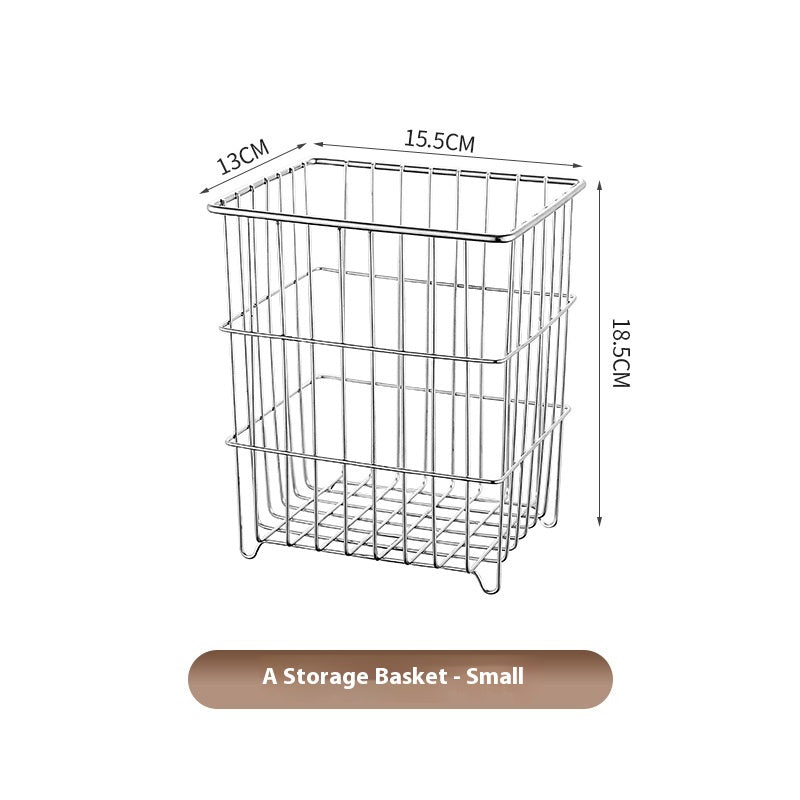 Stainless Steel Kitchen Storage Basket - Draining Fruit & Storage Organizer