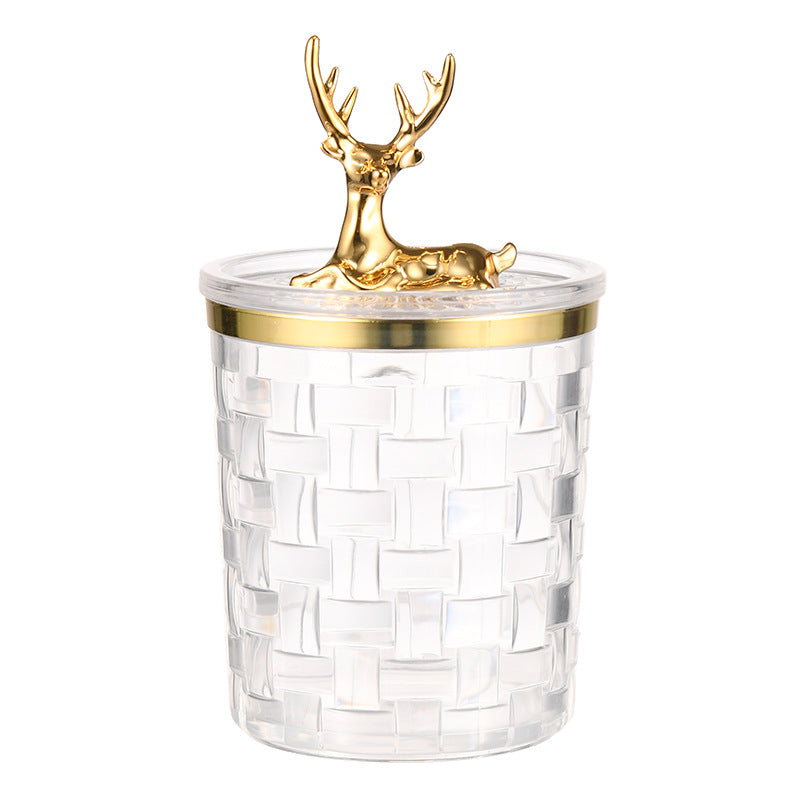 Makeup Storage Cup - Transparent Gray Crystal Style, 8.5x7.3cm, Pack of 1