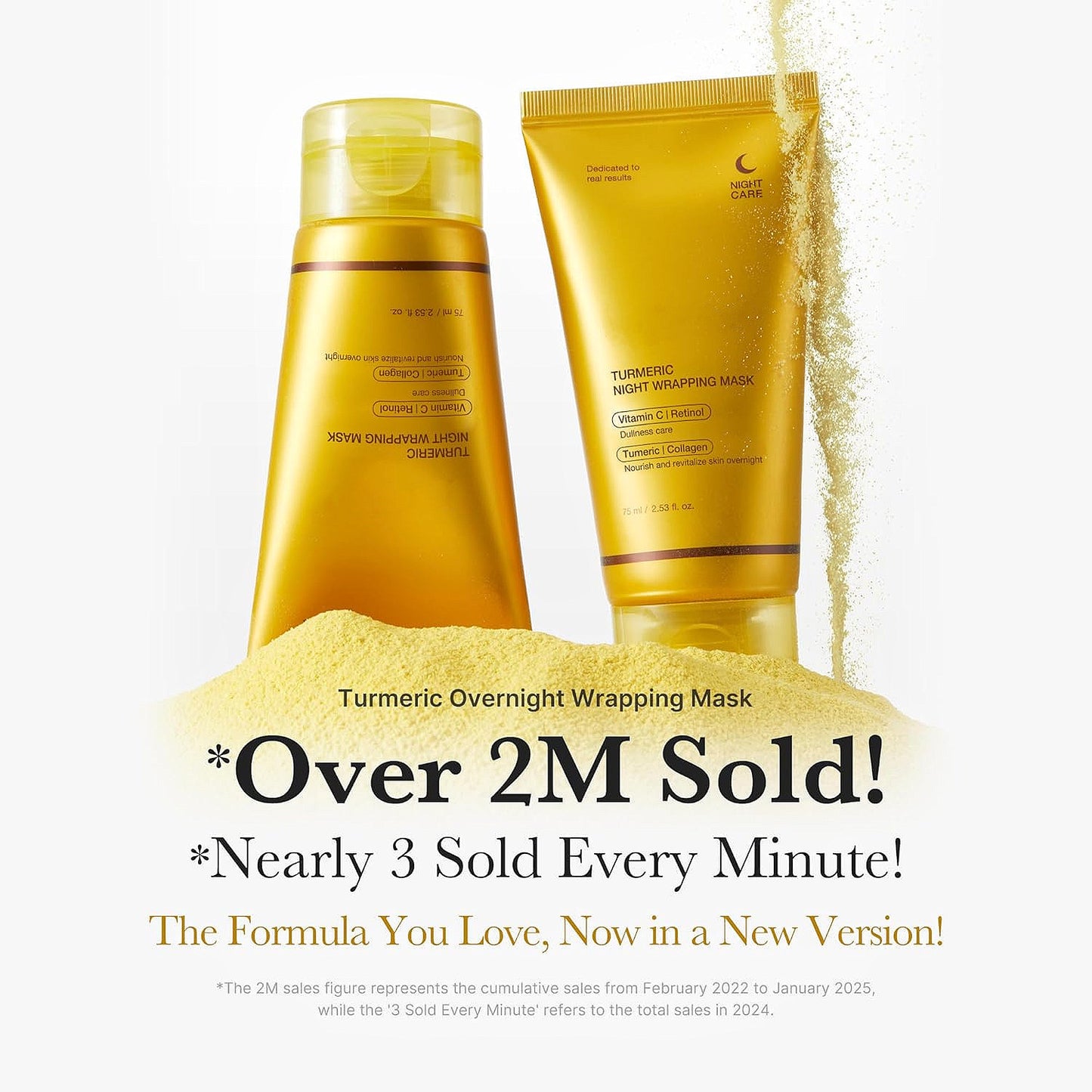 Turmeric Facial Mask with Kojic Acid & Collagen - 75ML Skin Brightening & Anti-Aging