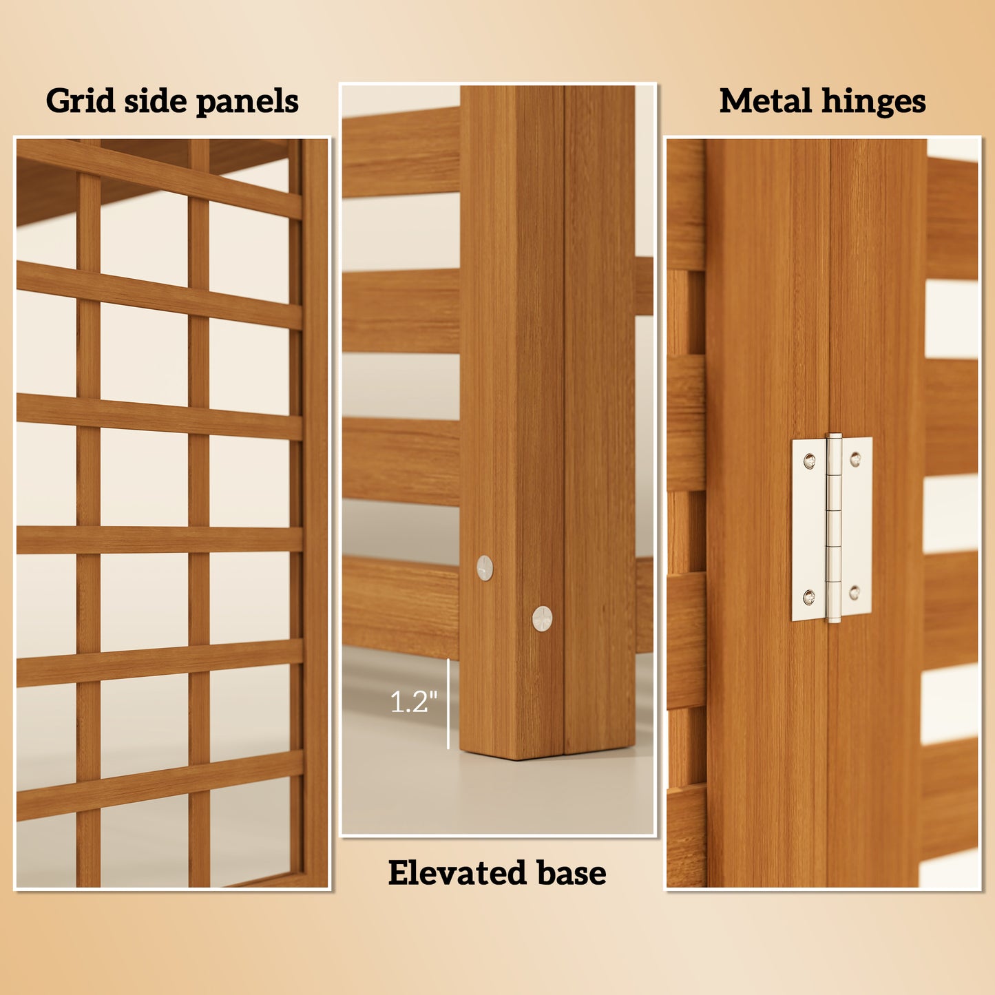 Air Conditioner Privacy Screen with Shelves - Light Brown