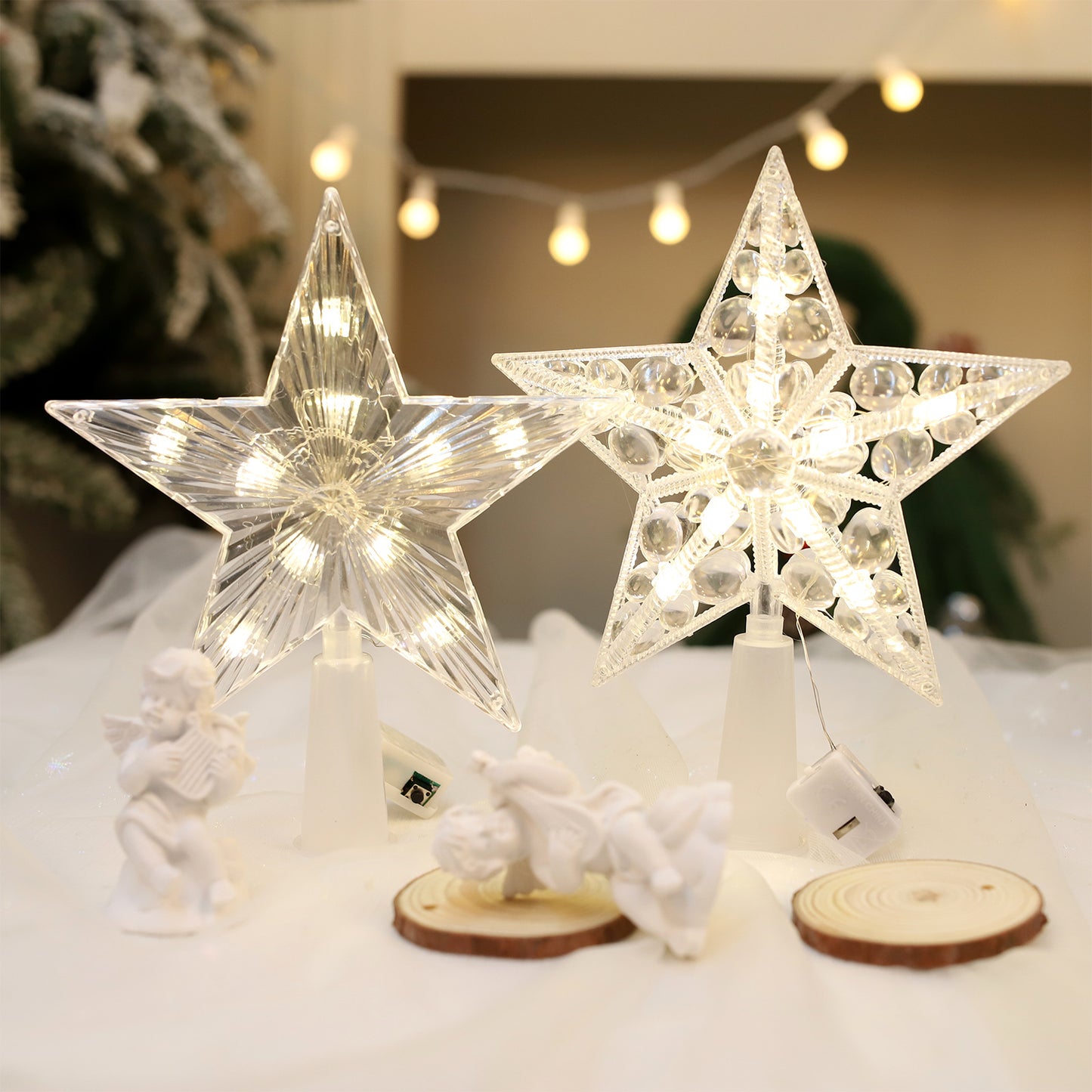 Christmas Tree Topper Star Luminous Light with Multiple Color Options
