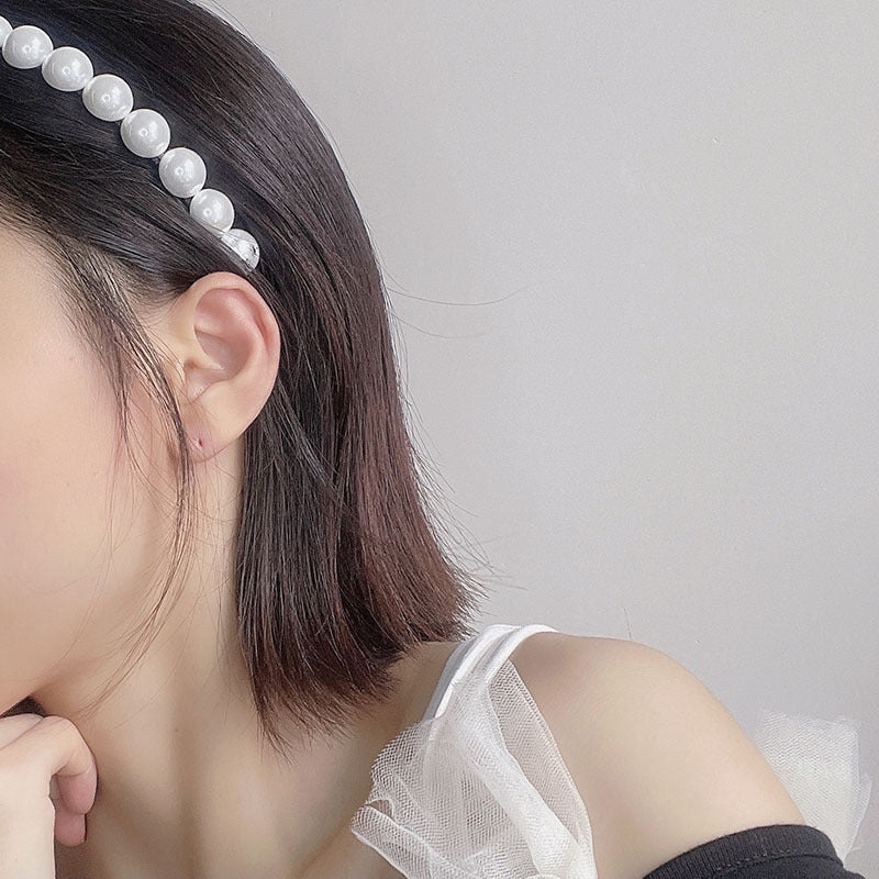 Geometric Headband - Pearl & Diamond