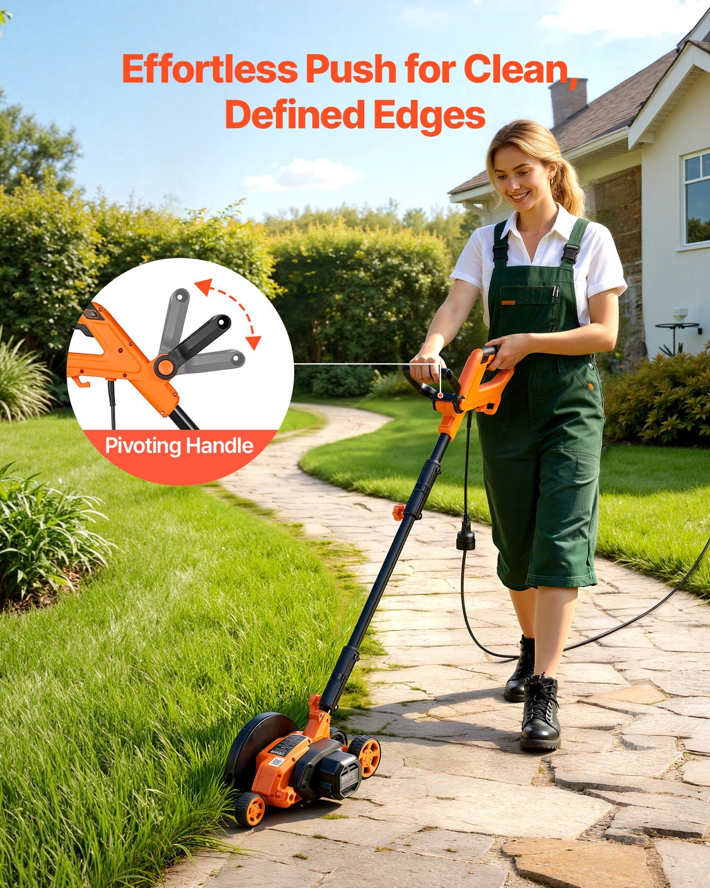 Electric Lawn Edger with 8-Inch Steel Blade, 12 Amp & Adjustable Depth