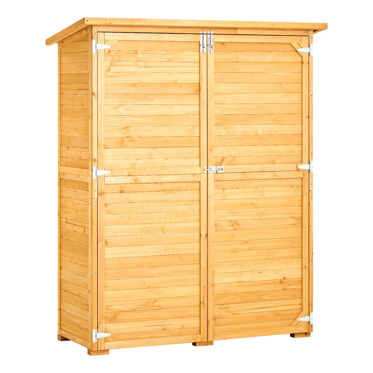 Waterproof Outdoor Wooden Storage Shed - Khaki, 55x67.5 Inch