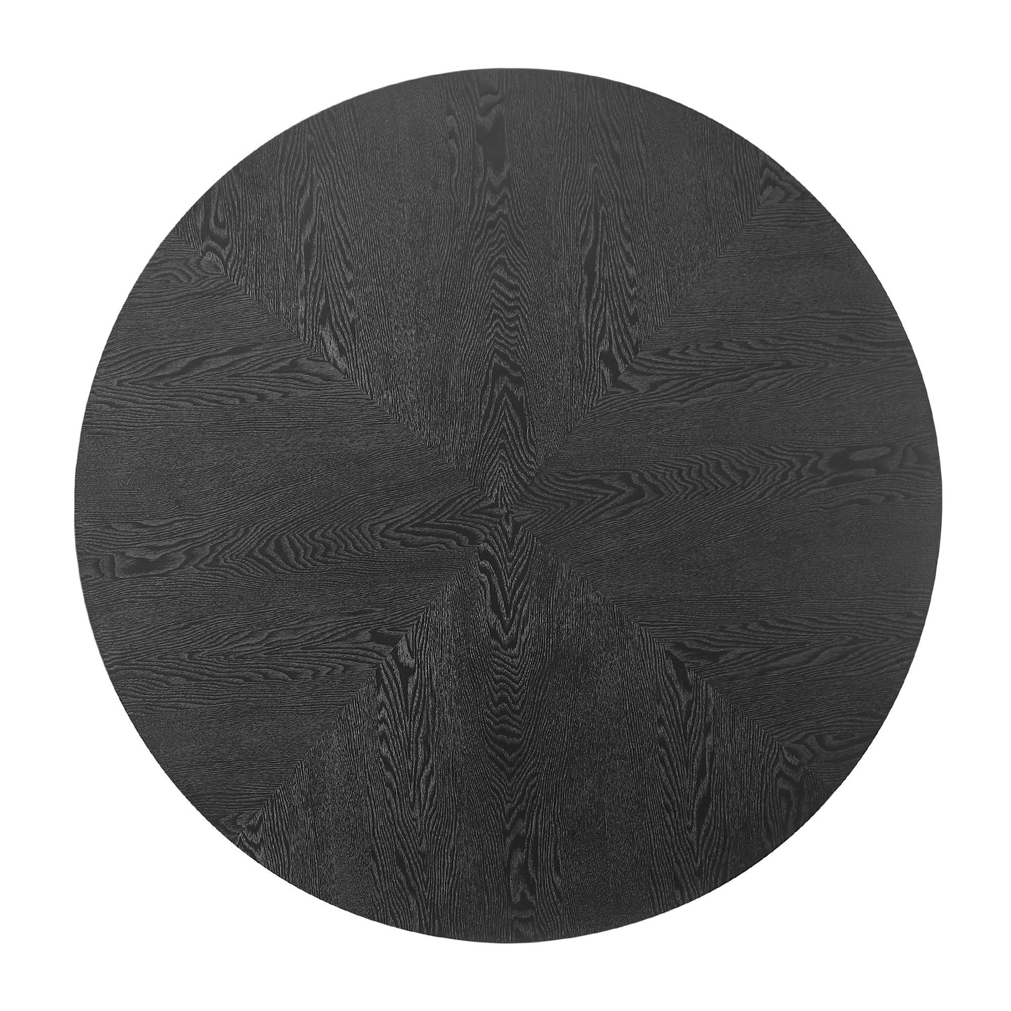 53.14'' Round MDF Coffee Table with Cross Legs - Black