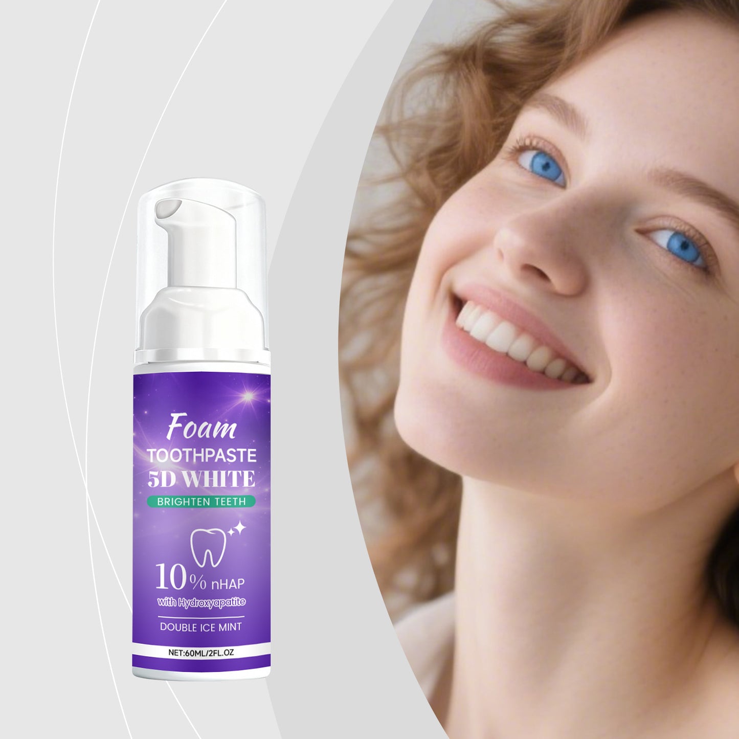 Brightening Foam Toothpaste 60ML - Gentle Whitening & Fresh Breath