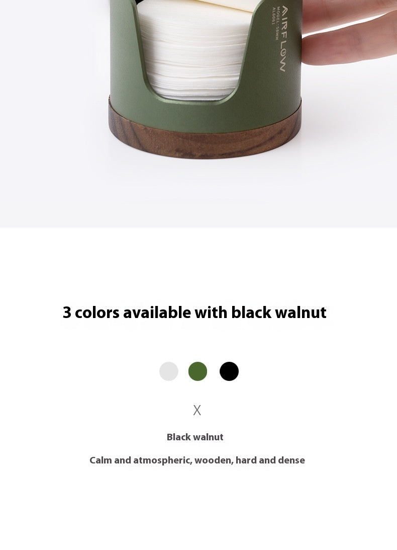 Universal Coffee Filter Paper Holder - Modern Aluminum & Wood Design