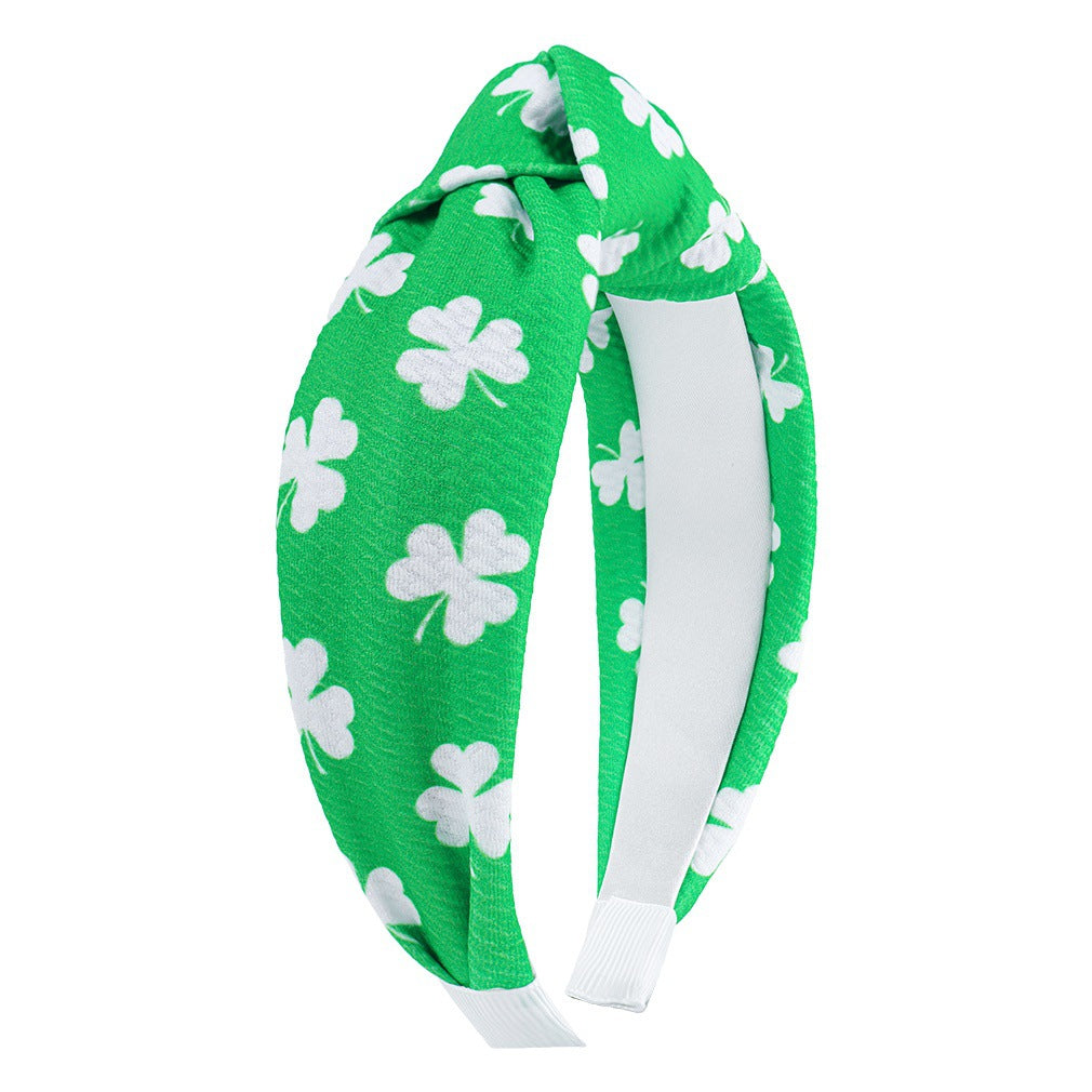 Seersucker Clover Knotted Hair Hoop
