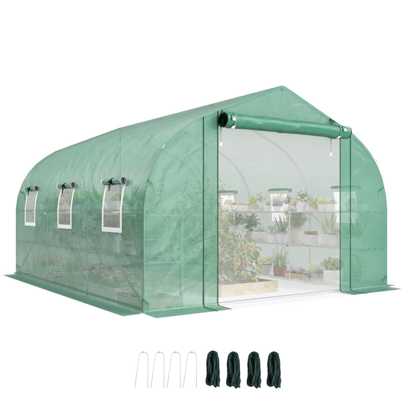 Walk-In Greenhouse with Shelves - Outdoor Plant Hot House