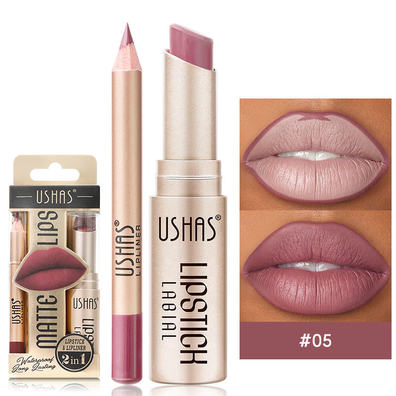 Matte Long Lasting Waterproof Nude Lipstick - Moisturizing & Discoloration Resistant