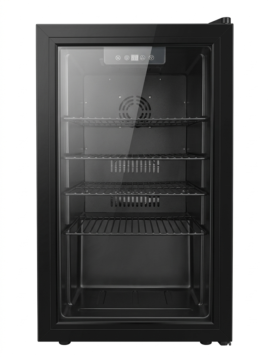 3.3 Cu Ft Beverage Refrigerator, 126 Can Mini Fridge With Glass Door,