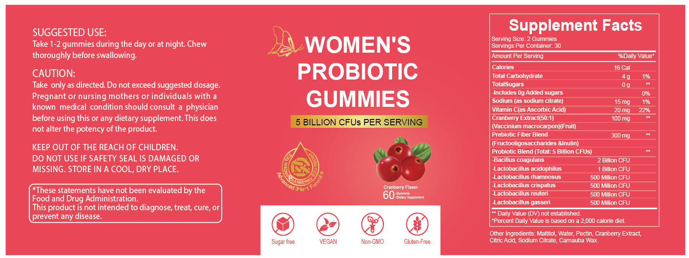 Women’s Probiotic Gummies for Digestive Health - Chewable Supplement