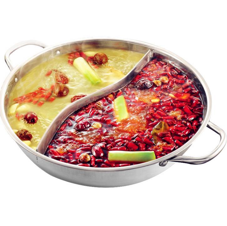28cm Stainless Steel Mandarin Duck Hot Pot for Kitchen & Dining