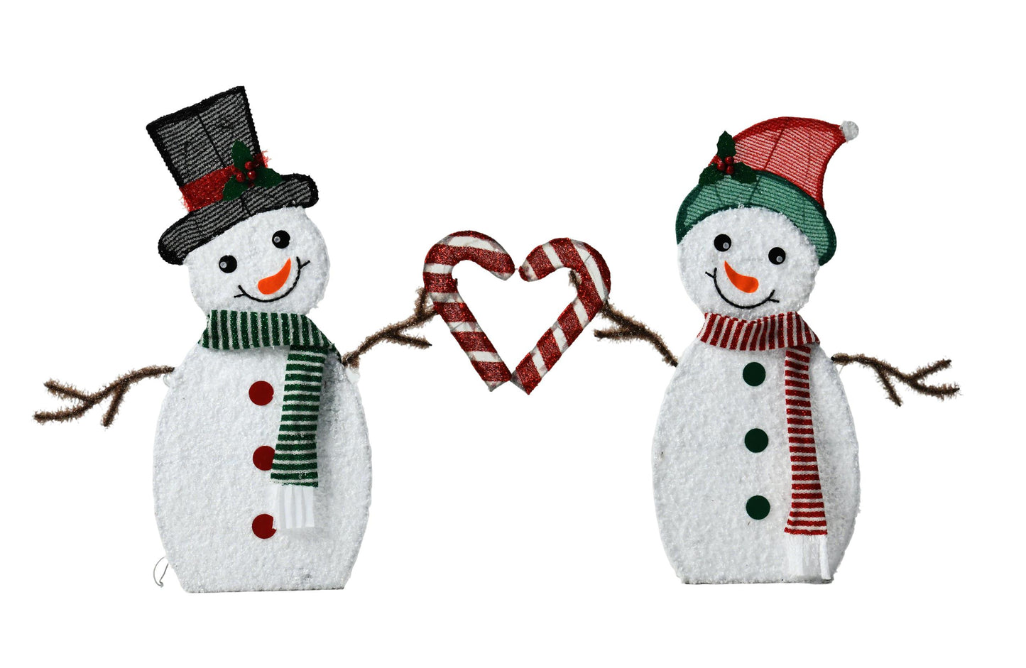 Heart-Shaped Snowman LED Lights for Holiday Decor