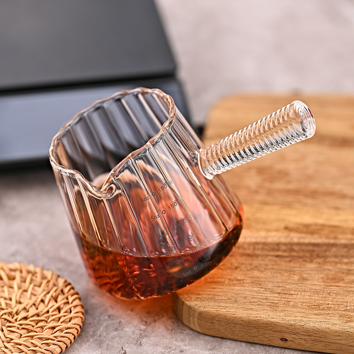 180ml Mini Coffee Cup with Glass Handle - Italian Style