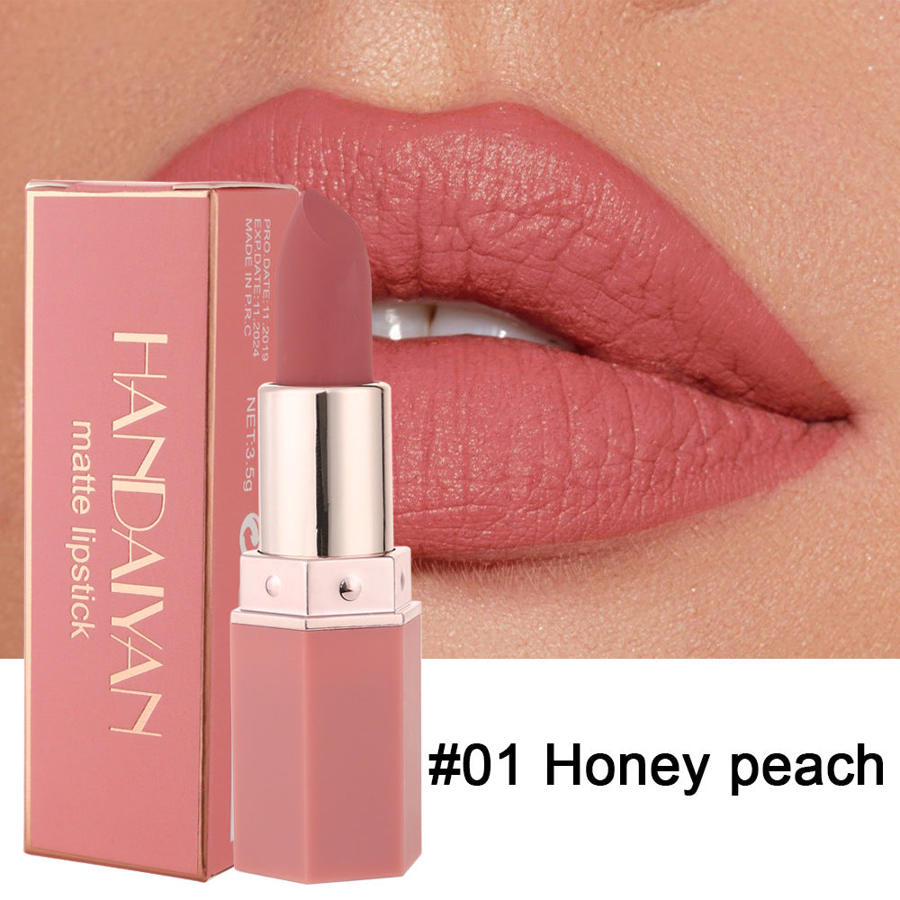 Matte Non-Stick Lipstick Set - 6 Color Options, Fading-Resistant, 3.5g