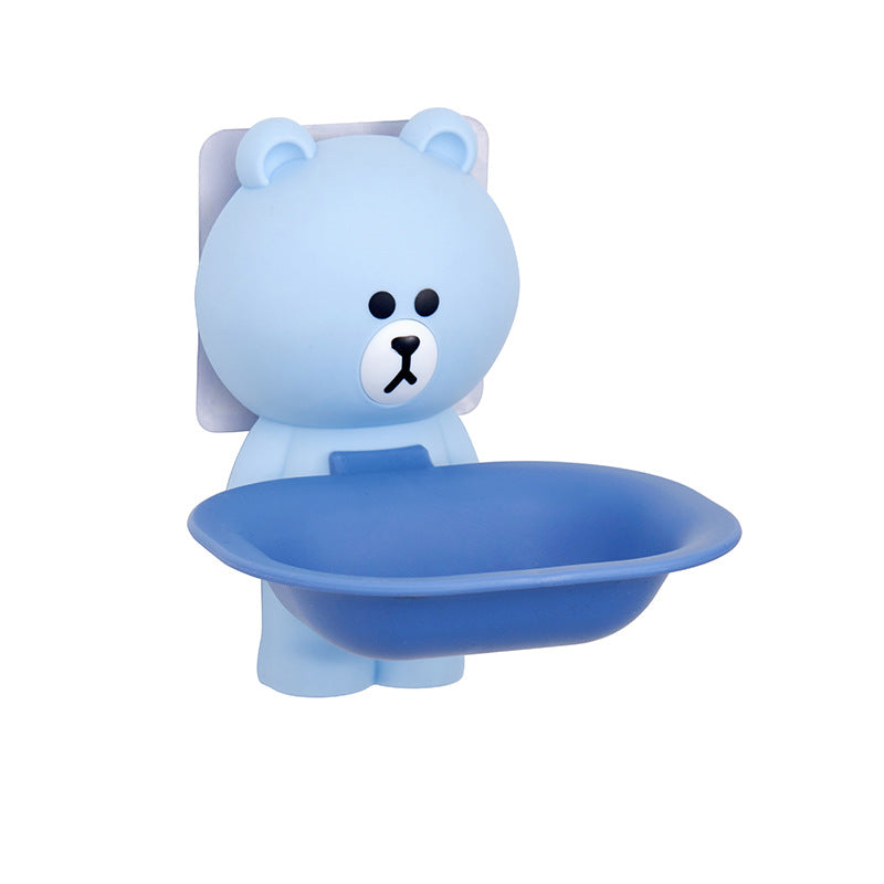 Children's Toothbrush Cup Holder Rack with Suction Cup - Multiple Colors