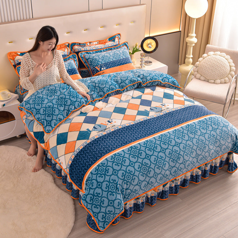Double-Sided Milk Fiber Bedding Set - Extra Thick Home Textiles