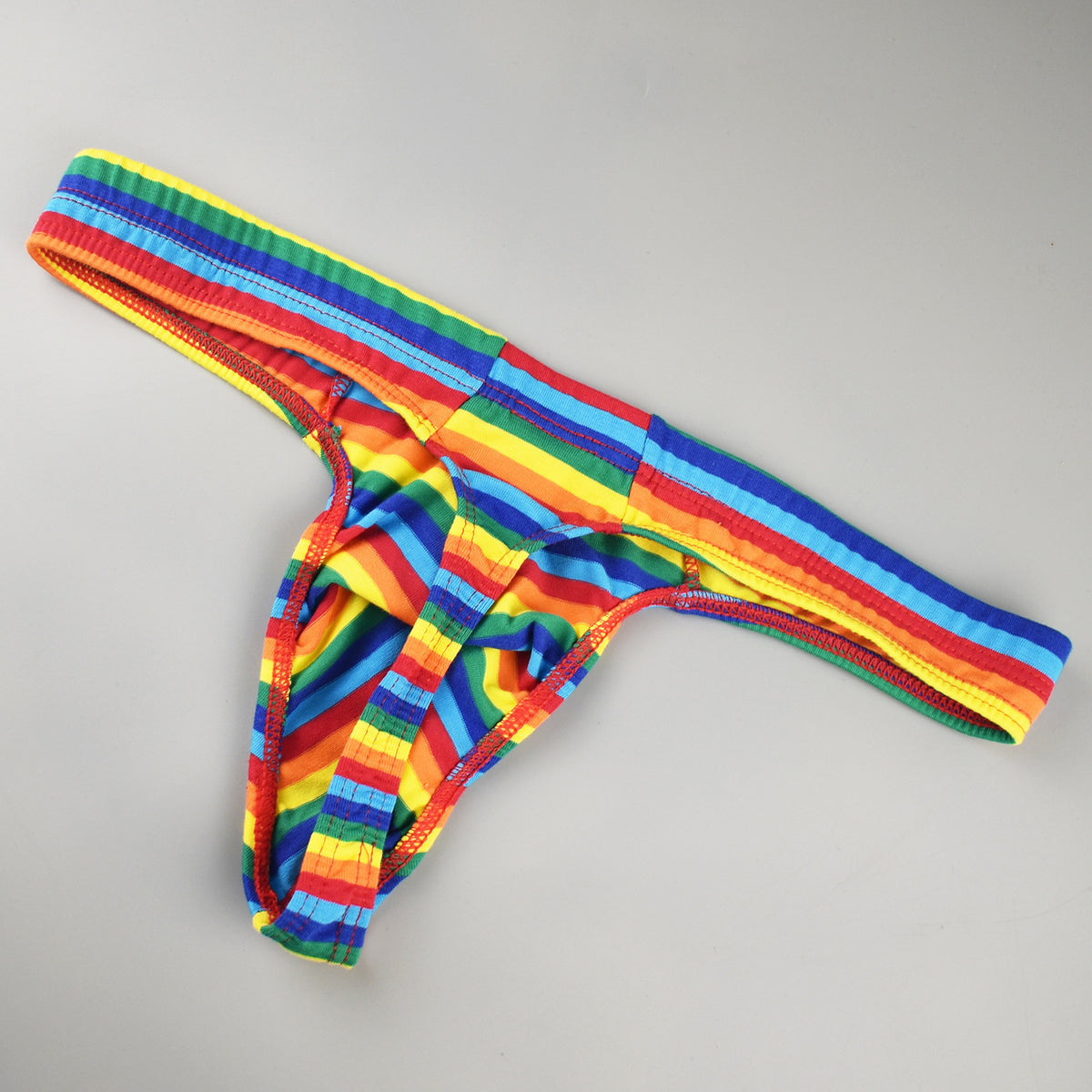 Men's Cotton Striped Low Waist Underwear Bag with Multiple Colors