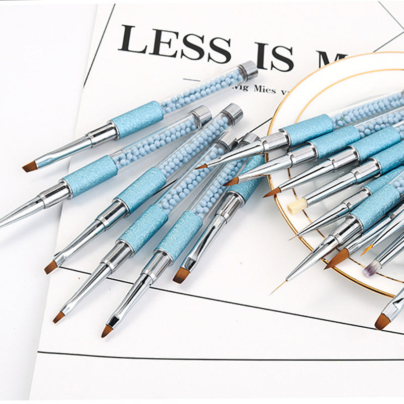 16-Piece Nail Art UV Pen Set with Rhinestones