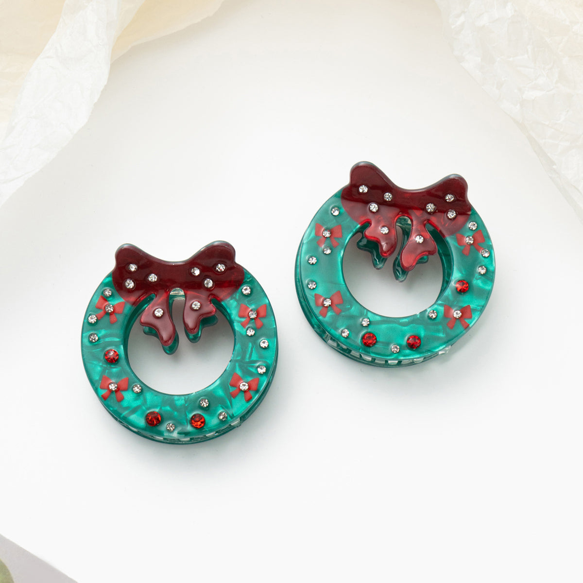 Christmas Wreath Headband - Diamond Studded Hair Accessory