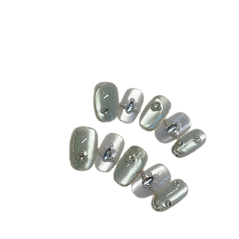 Handmade Skin-Brightening Nail Stickers - Assorted Sizes, Cat Eye Pattern