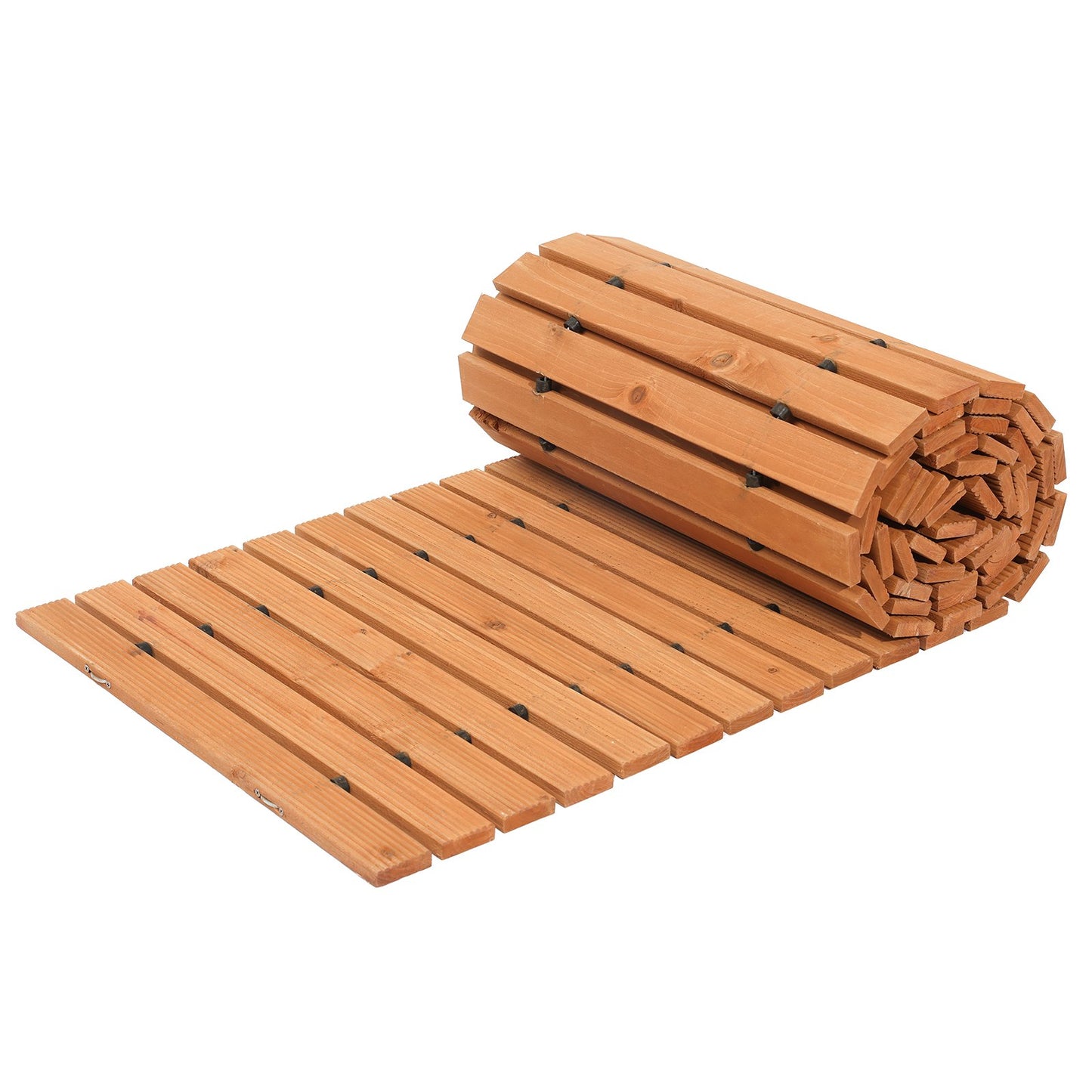 12 Ft Wooden Garden Pathway with Cedar Planks - Brown Outdoor Walkway