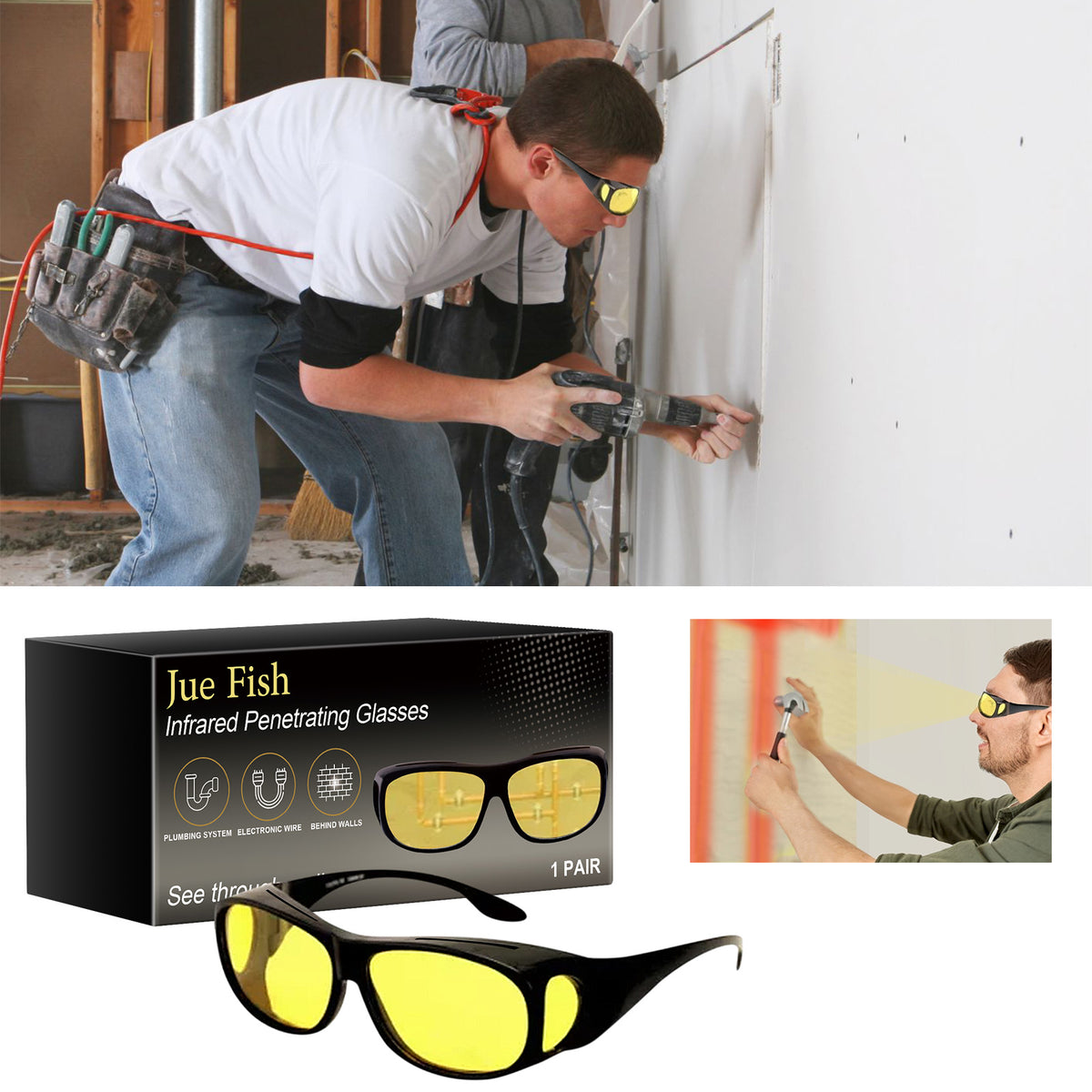 Infrared Penetrating Glasses for Wall Inspection - 150ml Safety Eyewear