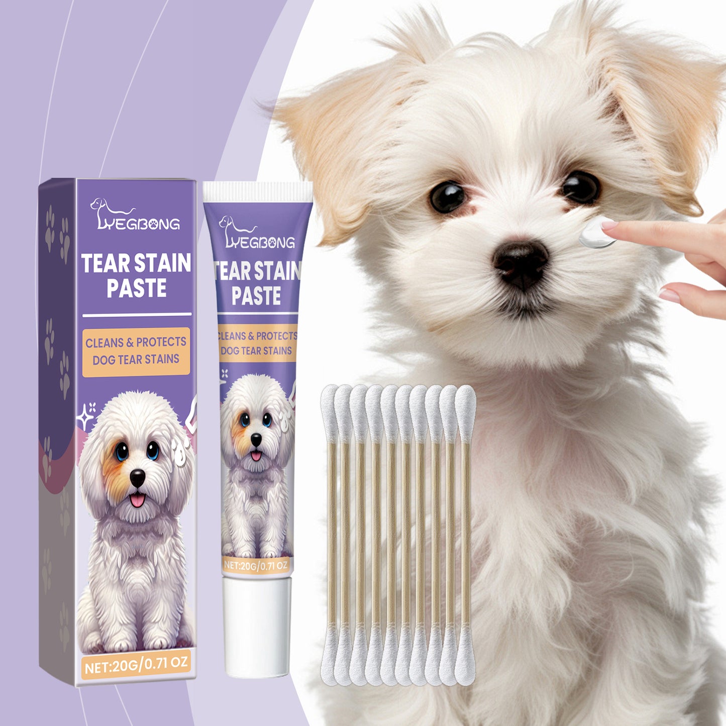 Dog Tear Stain Remover Paste with Honeysuckle & Coconut Oil - Gentle Brightening Eye Care 20g