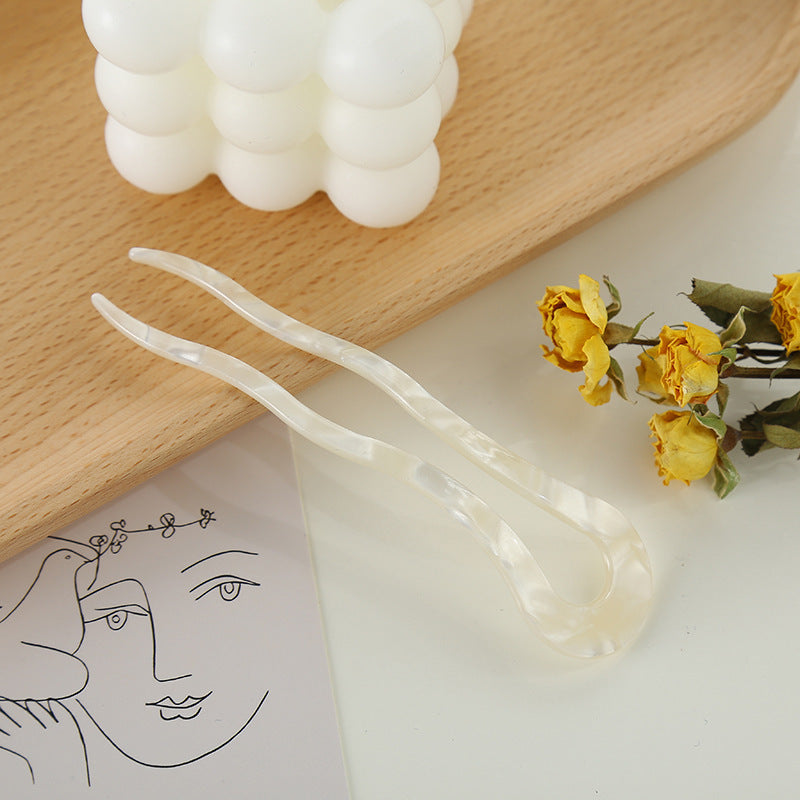 Acetate U-Shaped Hairpin - Korean Style