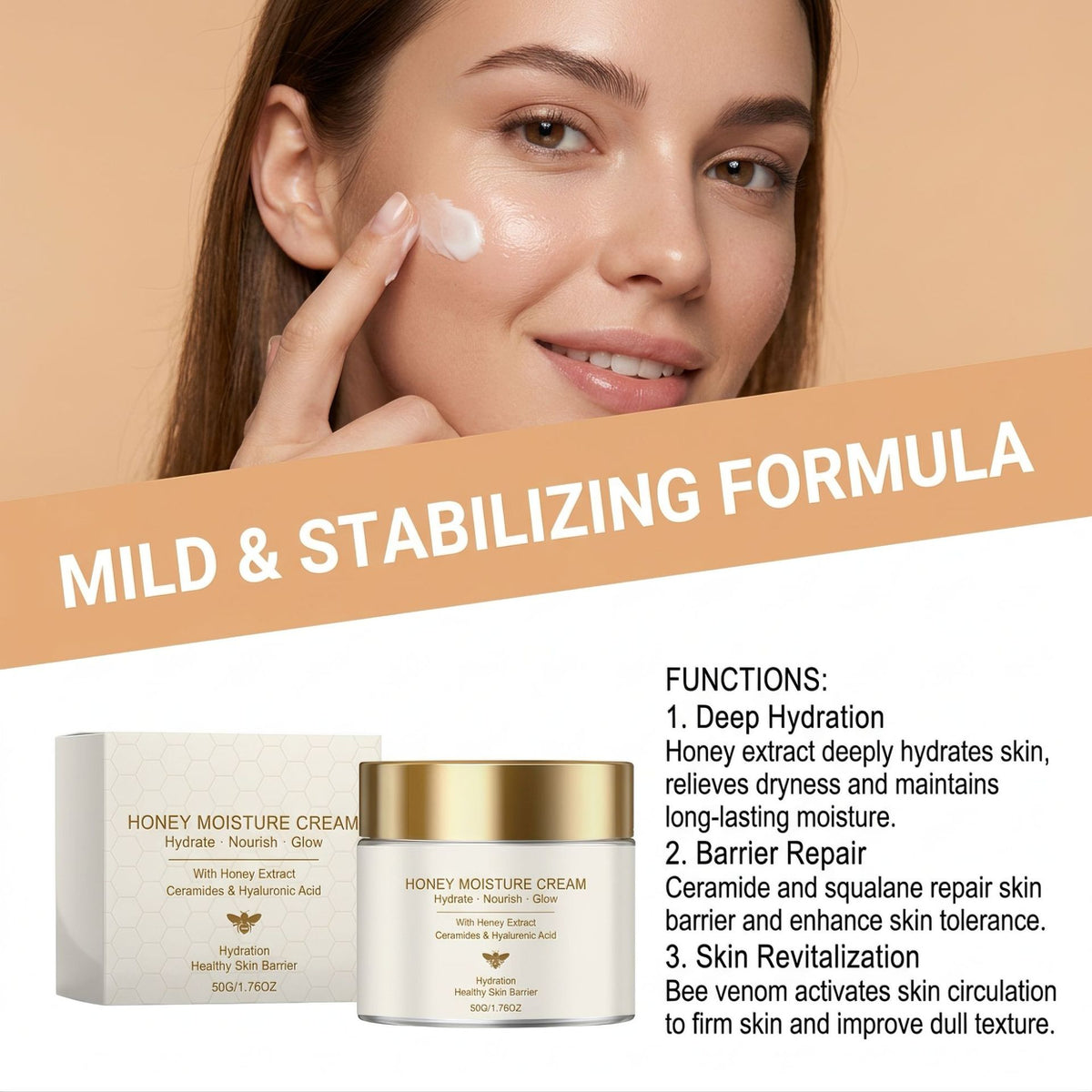 Moisturizing Face Cream with Hyaluronic Acid & Ceramides - 50g