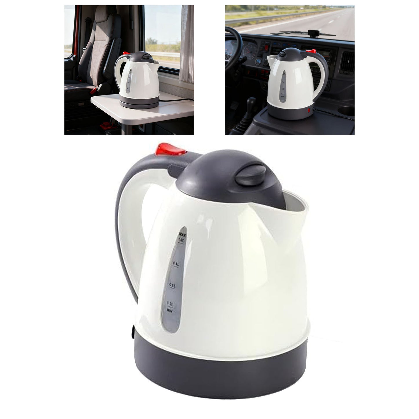250W Portable Car Electric Kettle Truck Heated Water Tea Coffee Auto