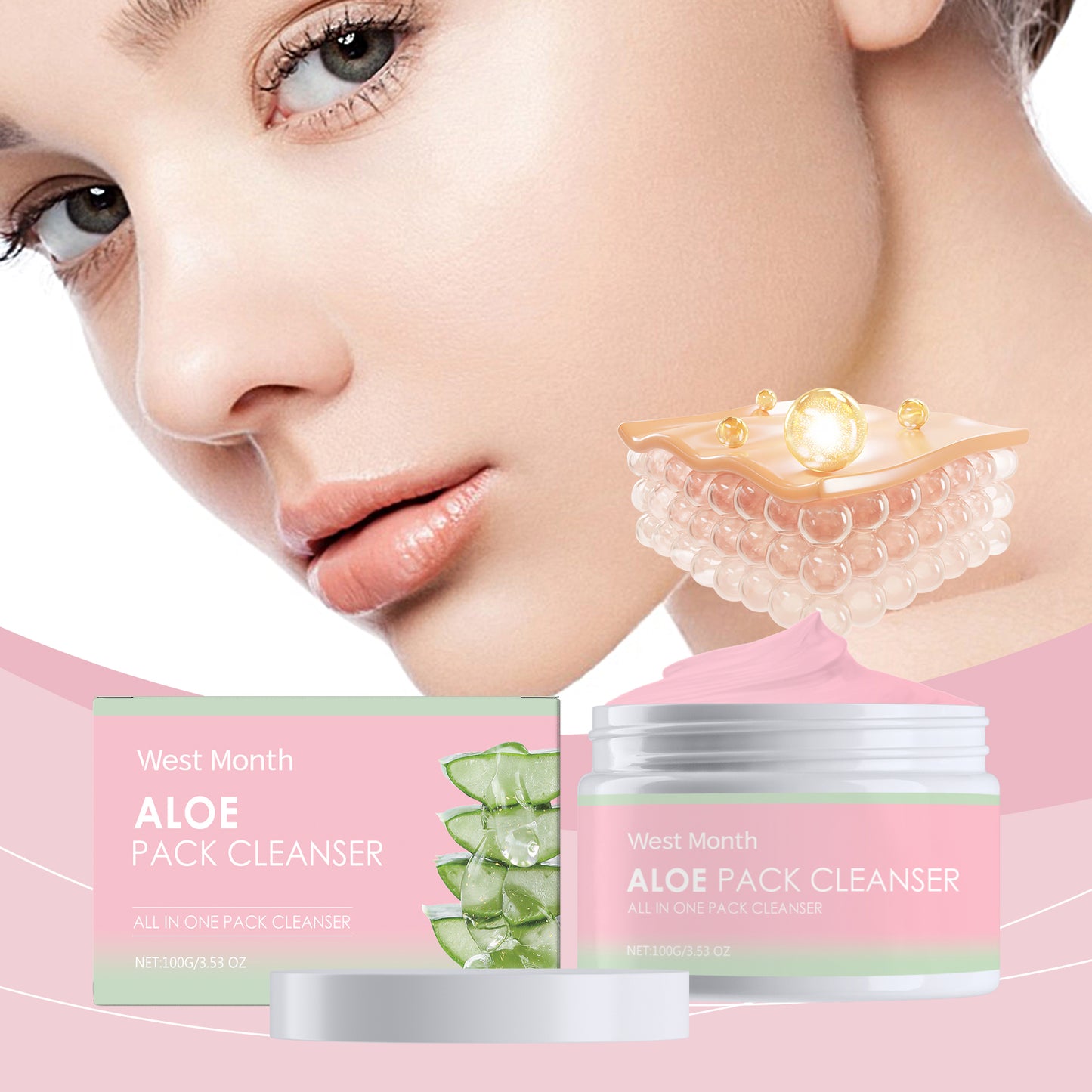 Aloe Soothing Facial Cleanser - Gentle Pore Cleansing & Makeup Remover