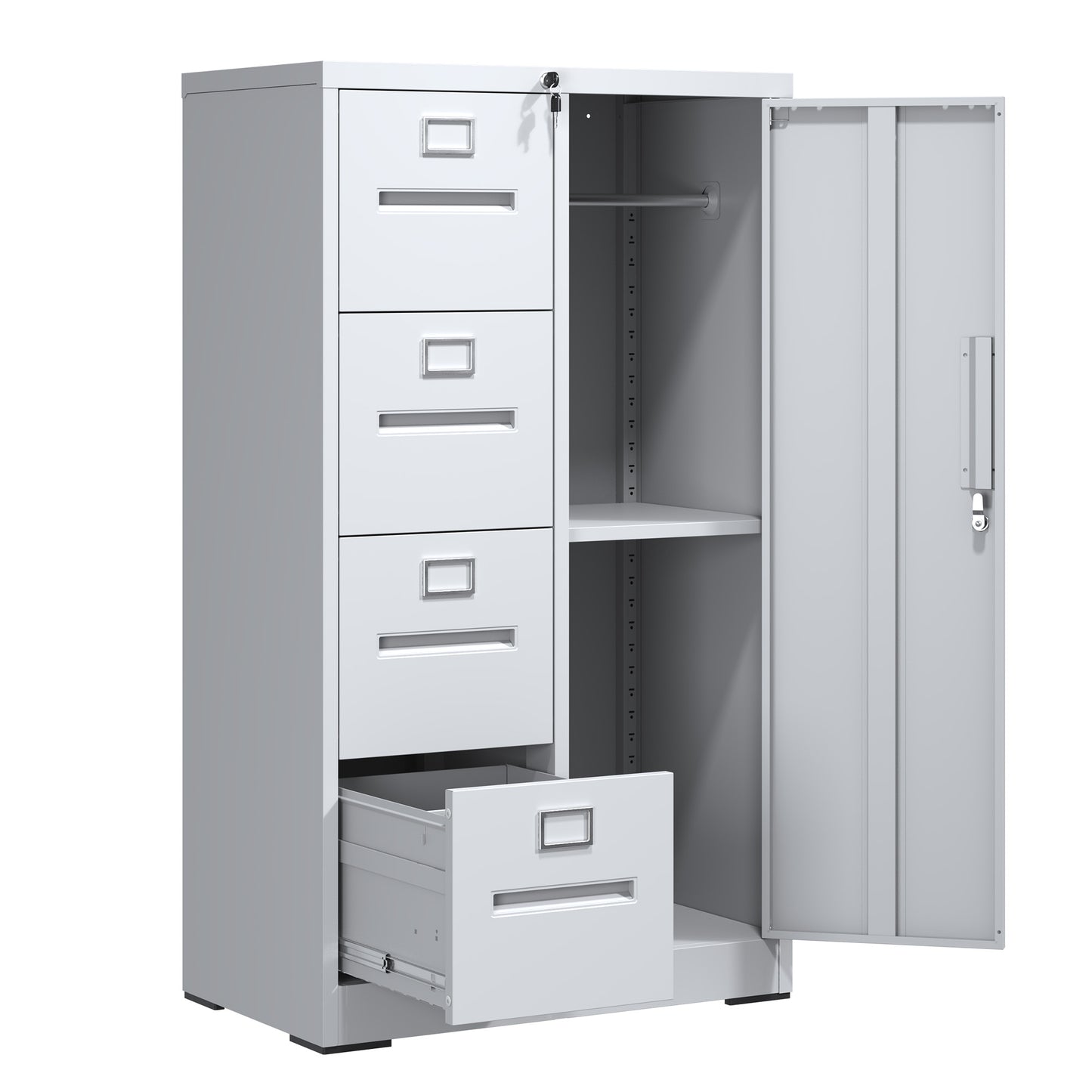Metal Storage Vertical Filing Cabinet With Lock, Steel File Locker 4
