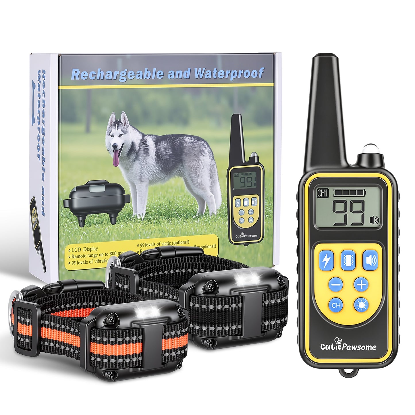 Dog Training Collar with Remote - Waterproof, Long Range, Multi-Mode
