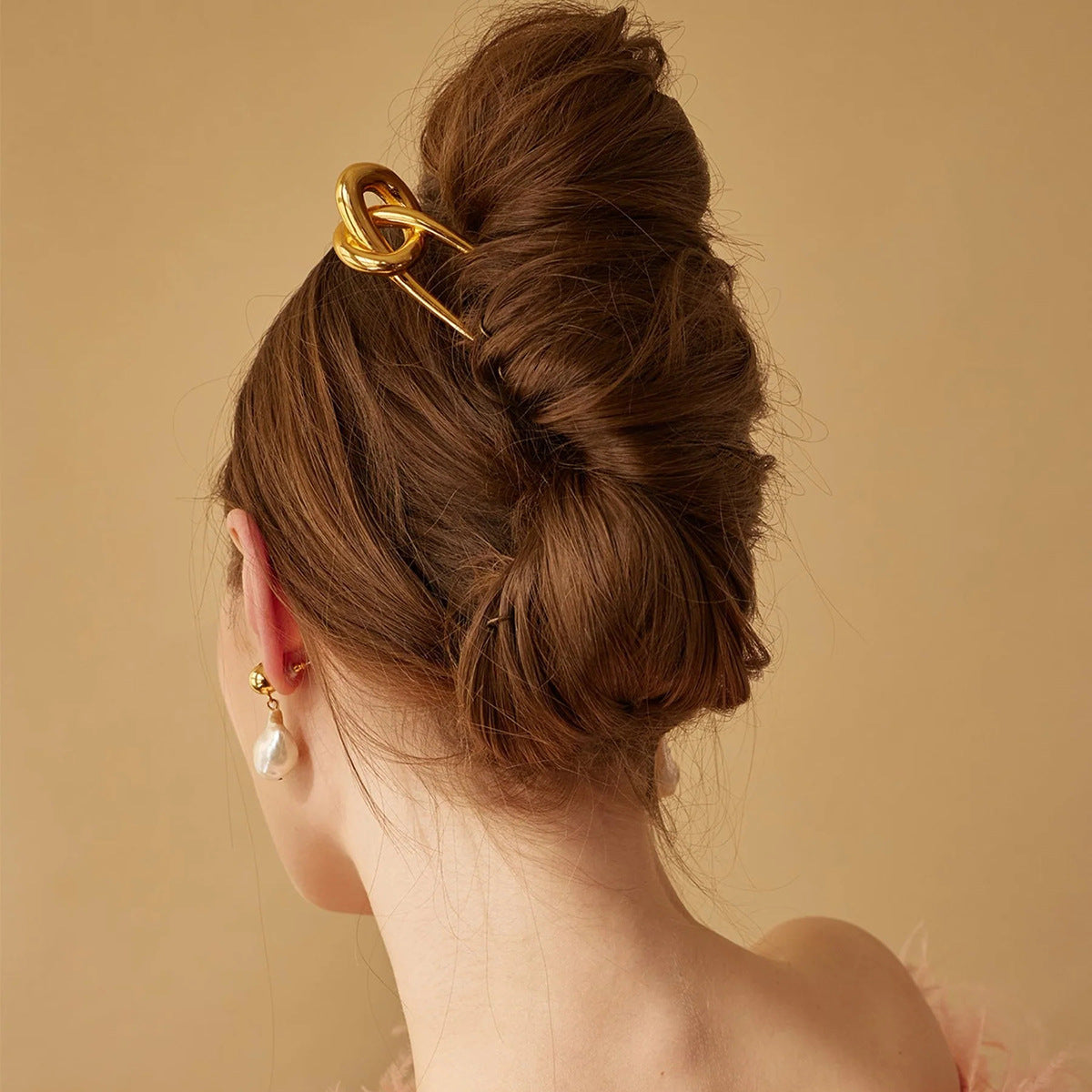 Geometric Stainless Steel Hairpin - Gold Elegance